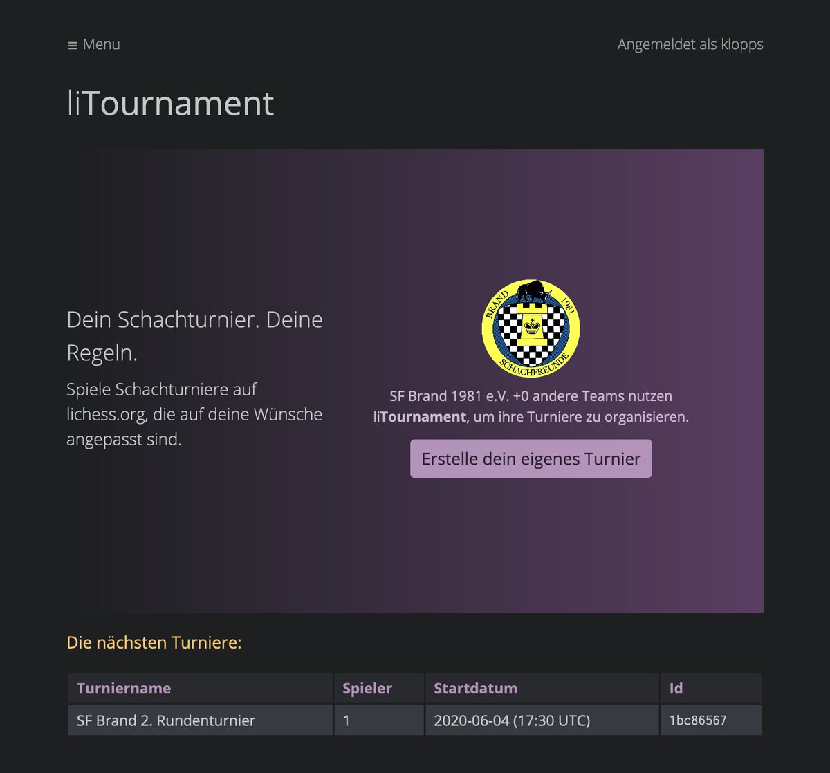 Glückwunsch an ftroeder, dem Gewinner des ersten RUNDEN-Turniers, das wir mit unserer neuen Turnierverwaltung litournament.org auf #lichess ausgetragen haben: de.litournament.org/tournament/omq…