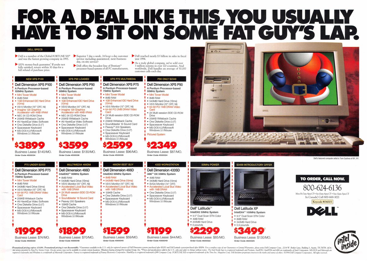"For a deal like this, you usually have to sit on some fat guy's lap."uhhh, I need an adult, Dell...