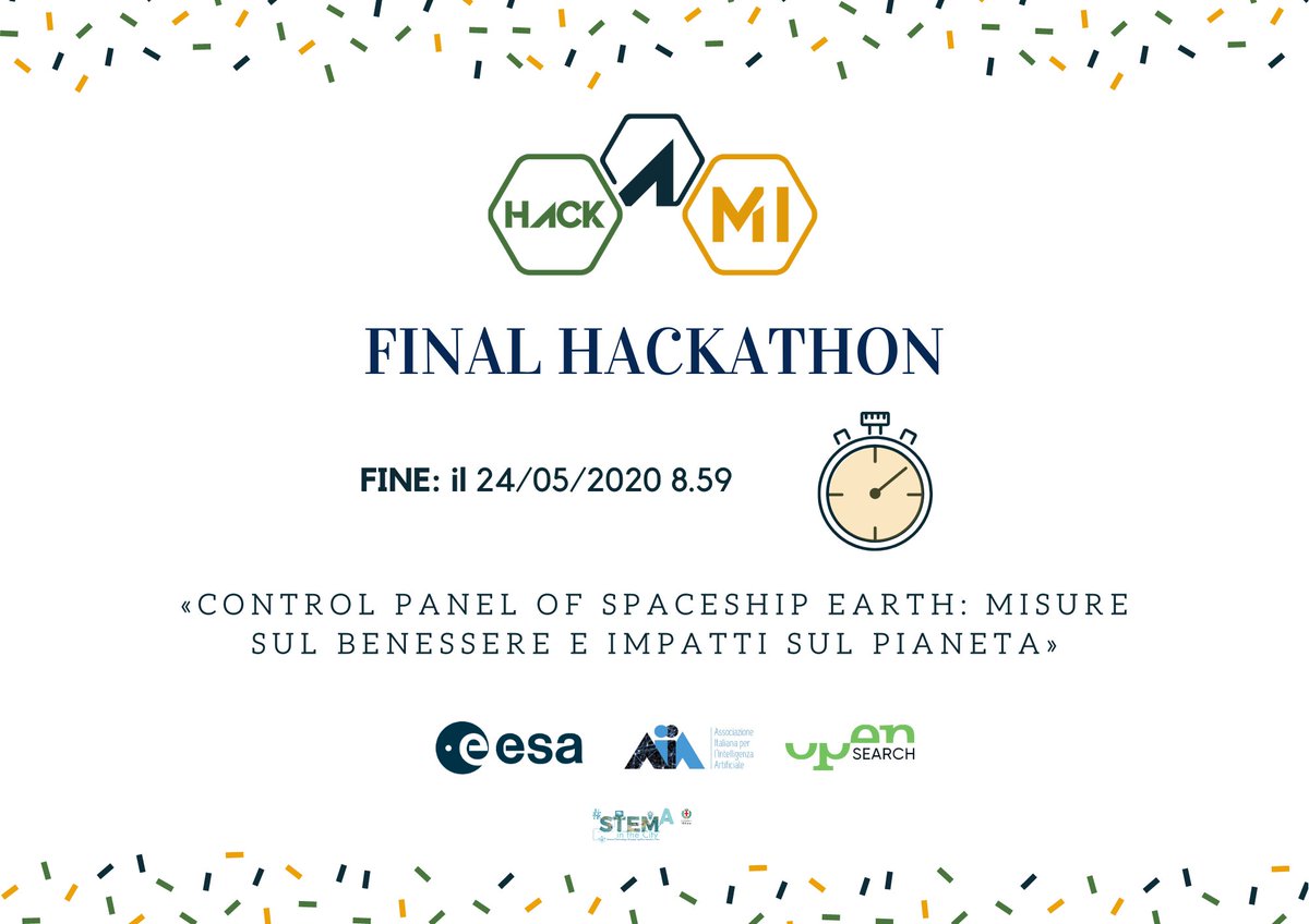 OpenSearchGroup's tweet photo. Oggi si è conclusa la Finale di Hack@MI!
Grazie a @esa e @AI_x_IA per aver sponsorizzato con noi la gara!
In bocca al lupo a tutti i partecipanti! Nei prossimi giorni annunceremo i vincitori, perciò STAY TUNED!
#hackatMI #hackathon #steminthecity #sustainability #STEM https://t.co/zlaNsBEMcs