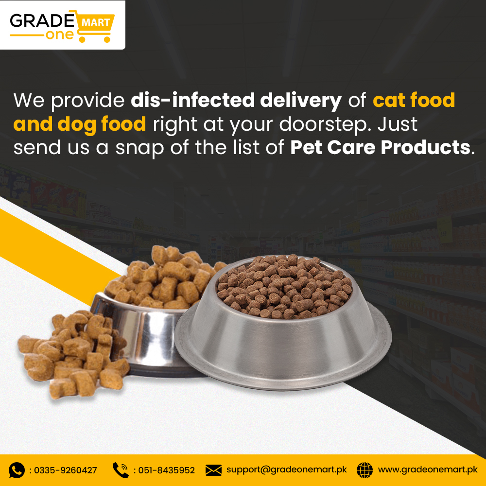 GradeOneMart's tweet image. Worried for the pet food? Well, we've got you! We offer dis-infected products delivery at your doorstep. Call us today or visit our website to place your orders:
gradeonemart.pk
#Safehomedelivery #GradeOneMart
