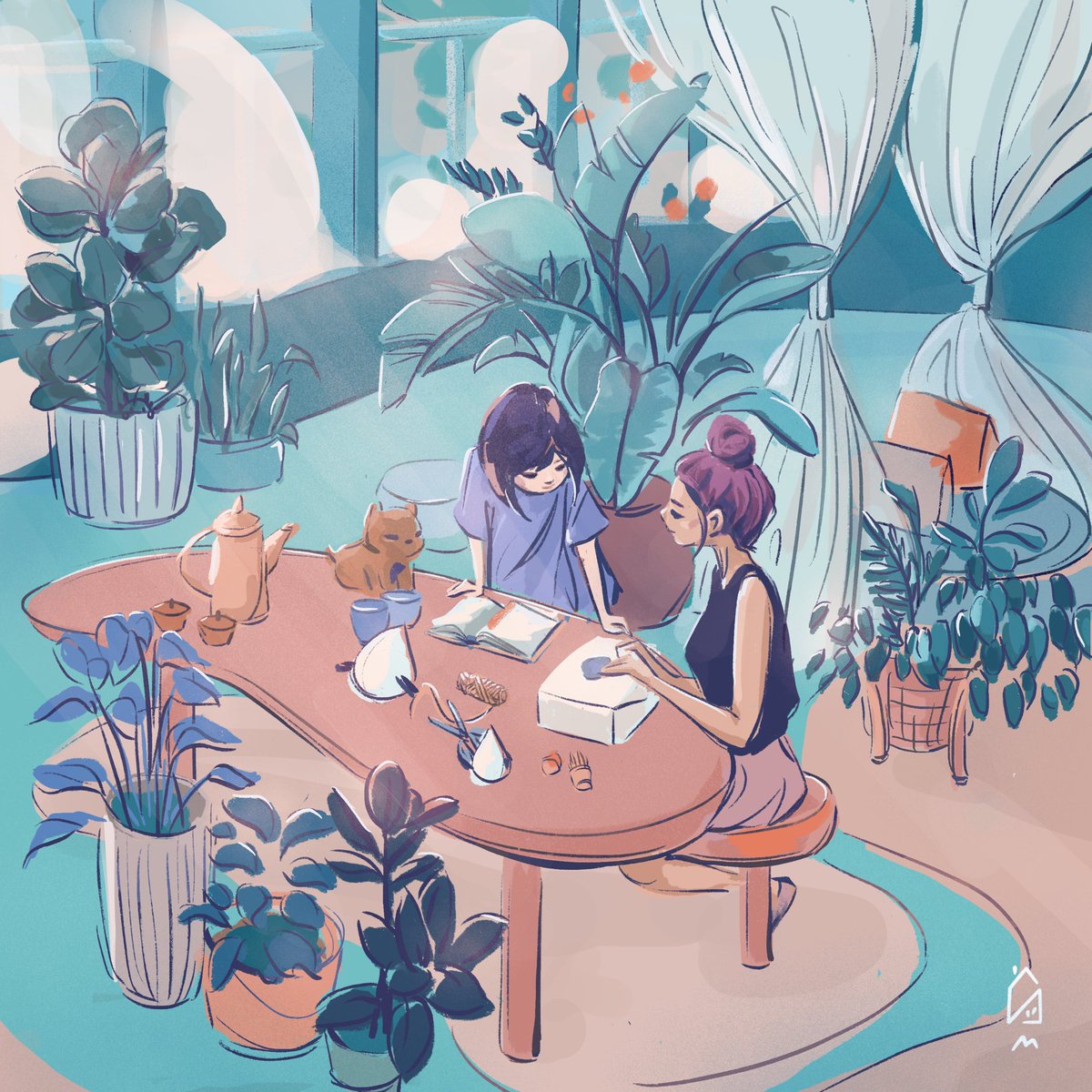 Procreate's tweet photo. Here are some beautiful storytelling pieces by @himimochai to end your week. Hope it was a good one 😄💜 #Procreate https://t.co/gxjS600hZd