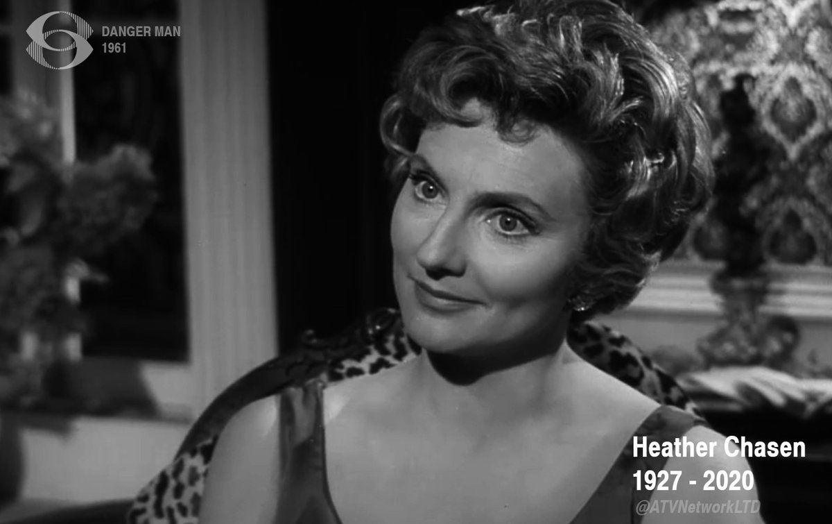 Remembering the divine actress Heather Chasen who died earlier this week aged 92. Seen here in ITC-ATV series Danger Man in 1961. Of course, she became best-known to TV viewers for her 1980s stint in #Crossroads & later for #EastEnders. #HeatherChasen #DangerMan #ITCEntertainment