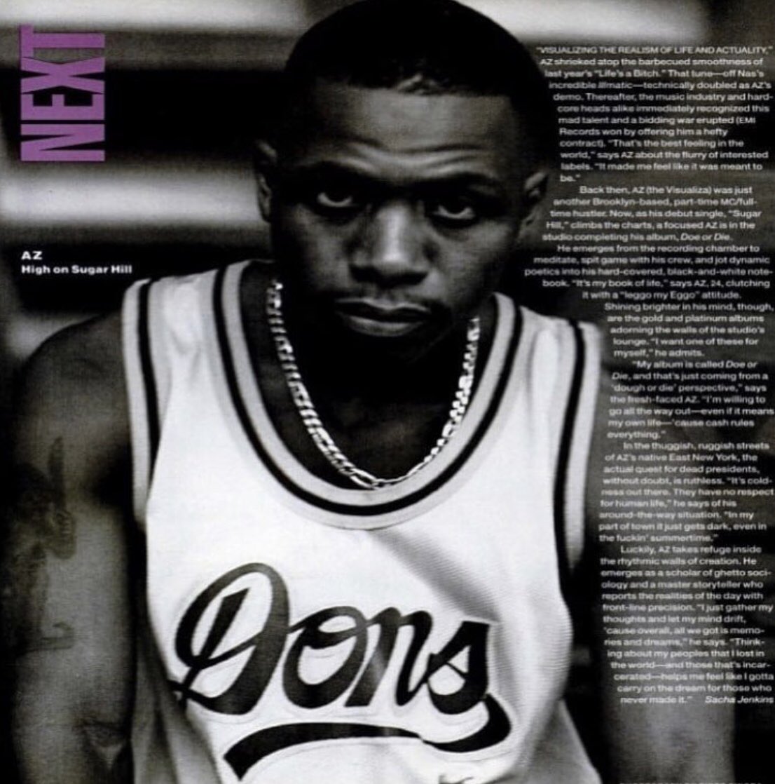 1995. Fresh off his Illmatic appearance, AZ signs a deal with EMI records releasing his debut album, Doe or Die. Widely regarded as a classic, Doe or Die helps usher in the Mafiaso style a year ahead of JayZ’s Reasonable Doubt x Nas’s It Was Written.