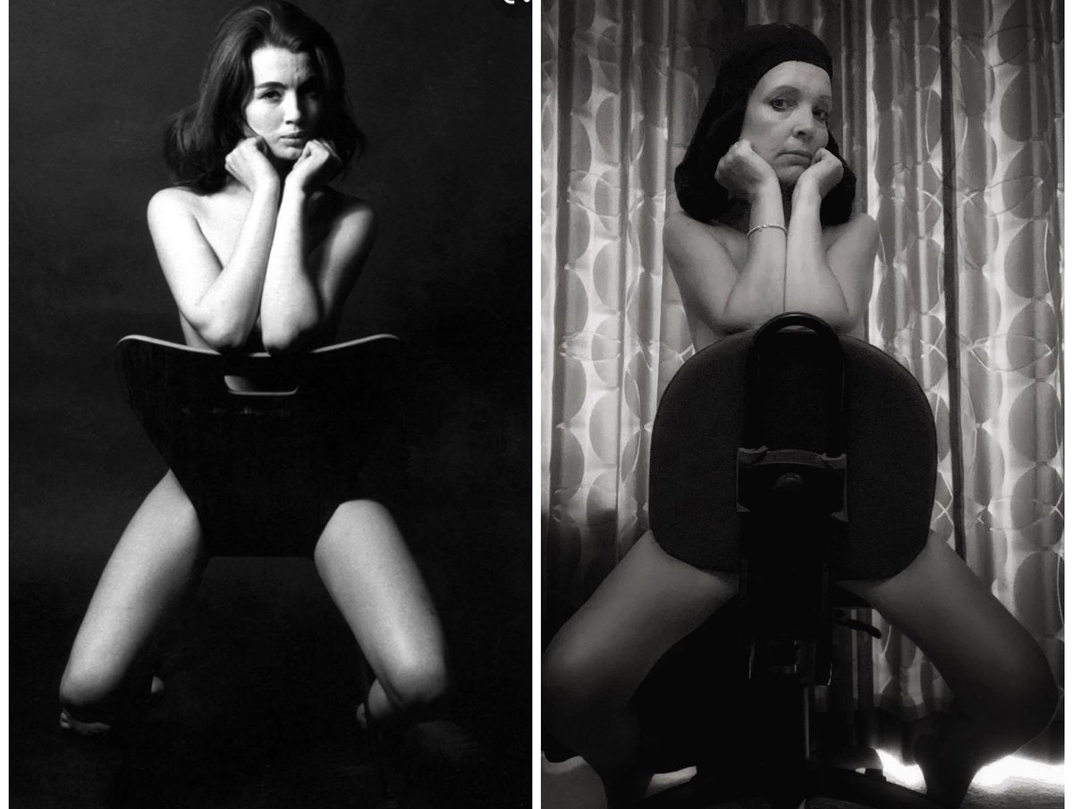 Day 47 of the #betweenartandquarantine #tussenkunstenquarantine challenge and this one was requested by my dear friend Jane -  Lewis Morley’s portrait of Christine Keeler or Judith the Welsh Tart from The Life of Brian...you decide!