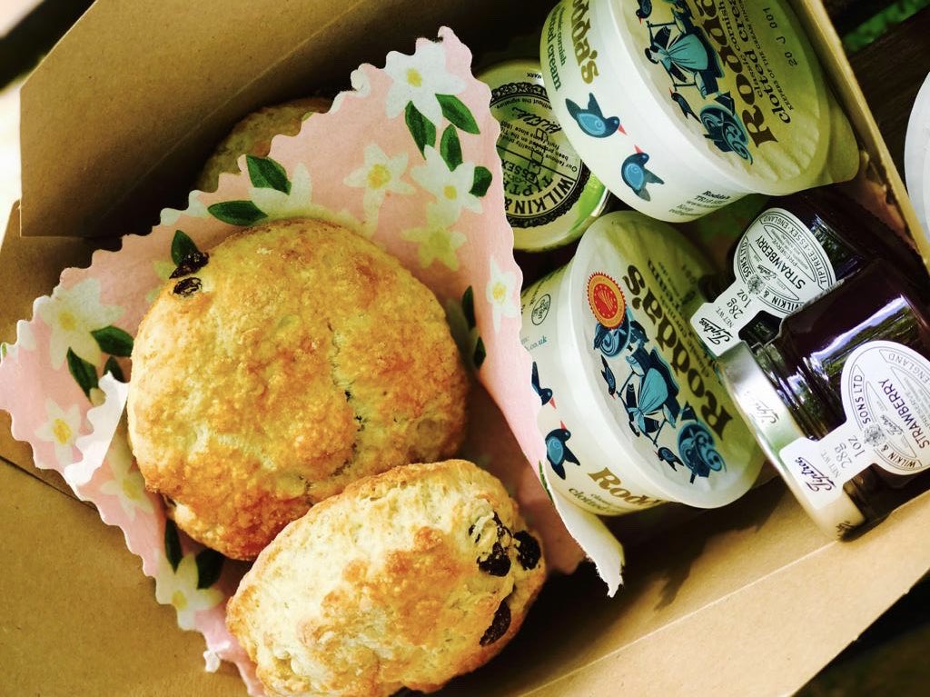 Indulge in a #creamtea  box...available to preorder &amp; collect from the #café #afternoondelight indulge with a #cuppa #homemade
