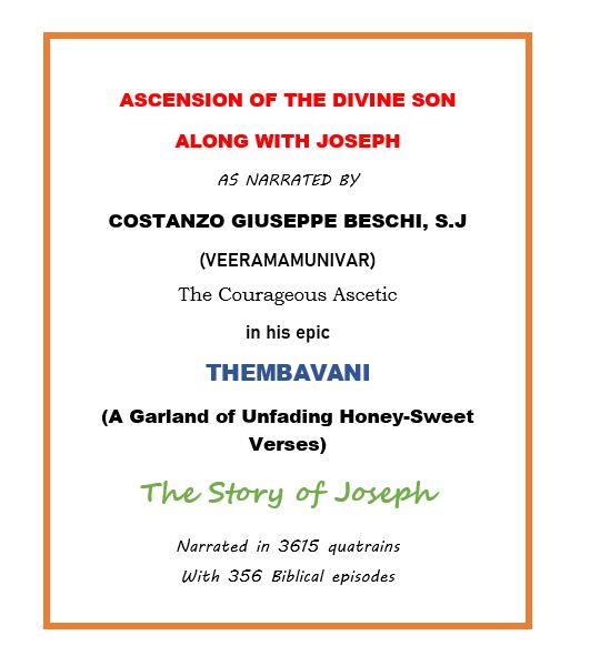 1/1 With these four verses let us end our reflection on the  #Ascension of the  #DivineSon as narrated by  #Beschi in his Epic  #TEMBAVANI.(Continue) @Pontifex  #Vatican  #CatholicBishops  #Catholic  #CatholicTwitter  @ChurchInPoland  #AnglicanCommunion  #holyfamily