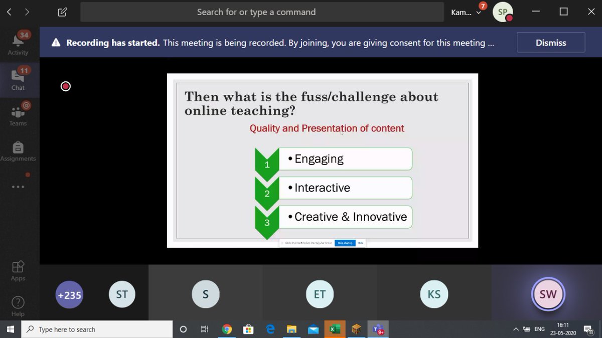 shardapullabha2's tweet photo. #NoLockdown4Learning Effective usage of #onlineteachingaids for teachers during #COVID19 #EdChatIND @TeacherrPros @EdChatIND @pkdhillon08 @tkaur2210 @charuchhabra2 @UpasanaRishiraj @meenaks09023755 @MicrosoftTeams @kaushalsen_15 #nearpod #mindmap #padlet interesting session https://t.co/2XBmwn8nEY