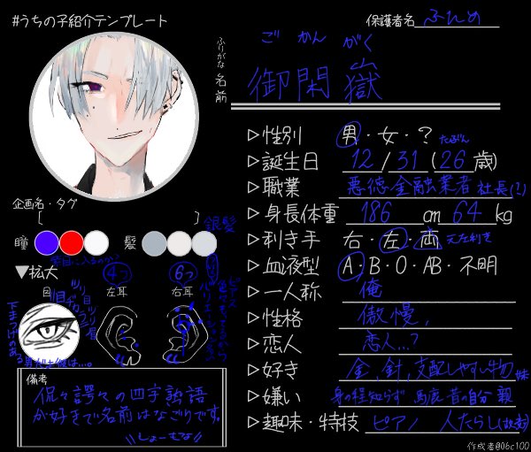 うちの子紹介テンプレのtwitterイラスト検索結果