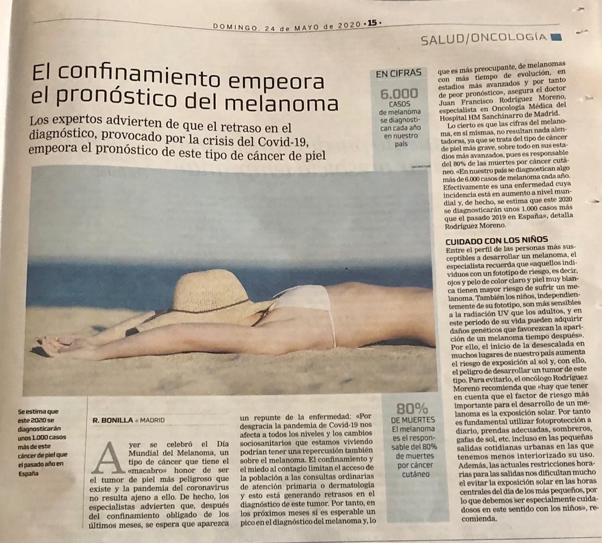 Juanfran_jf's tweet photo. Prevención, diagnóstico precoz y tratamiento en centros especializados son claves en Melanoma 
@HMHOSPITALES @GrupoMelanoma 
ANTE LA DUDA, NO DEJES DE CONSULTAR!!

Gracias @larazon_es!
#WorldMelanomaDay 
#WorldMelanomaMonth https://t.co/eumBlgLEUl