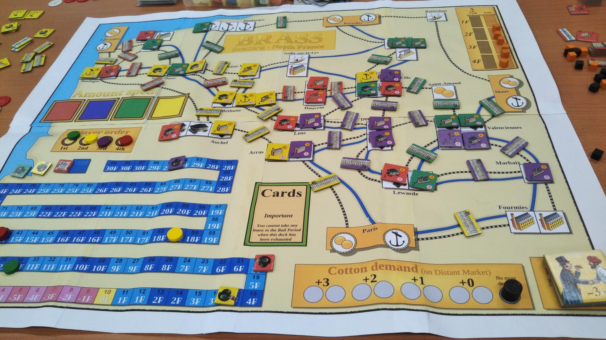 シダマ 11 Brass マーティン ワレス作の最高傑作ボードゲーム システムは ネットワーク構築系陣取り と呼称 個々のアクションのシナジーと制限が絶妙にマッチしていて 毎回苦しい展開になるのに面白い この前 10周年記念で新版と新作が日本語版