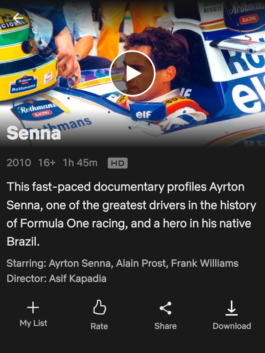 Documentary: SennaIt's available on Netflix