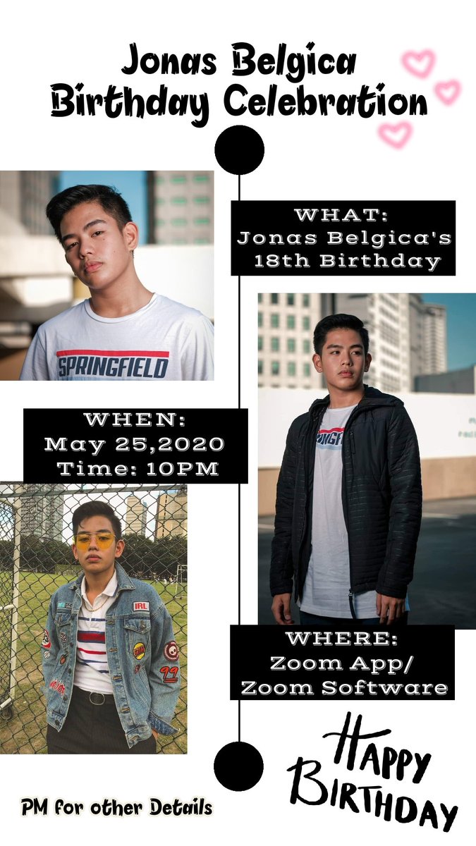 Jonacoolz's tweet photo. Special Announcement 🥰
WHAT: Jonas Belgica's 18th Birthday
WHEN: May 25,2020 Time:10PM
WHERE: Zoom App/ Zoom Software https://t.co/Hin6Fl5p4w