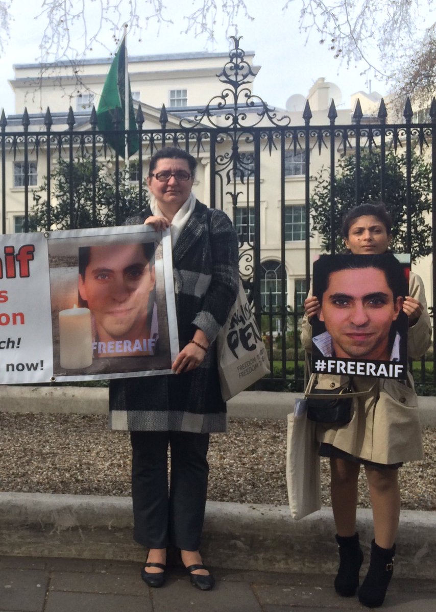  #SaudiArabia: On 17 June 2012  @raif_badawi was arrested on the charge of “insulting Islam through electronic channels” for a liberal forum. He was sentenced to 10 years in prison, 1000 lashes & a fine. On 9 January 2015 he received the first 50 lashes.  #FreeRaif  #EidAlFitr  