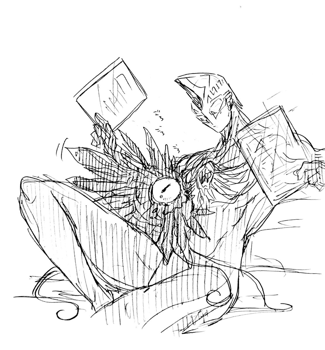 幻覚みてるからすぐネコと仲良ししてるの描いちゃう 
