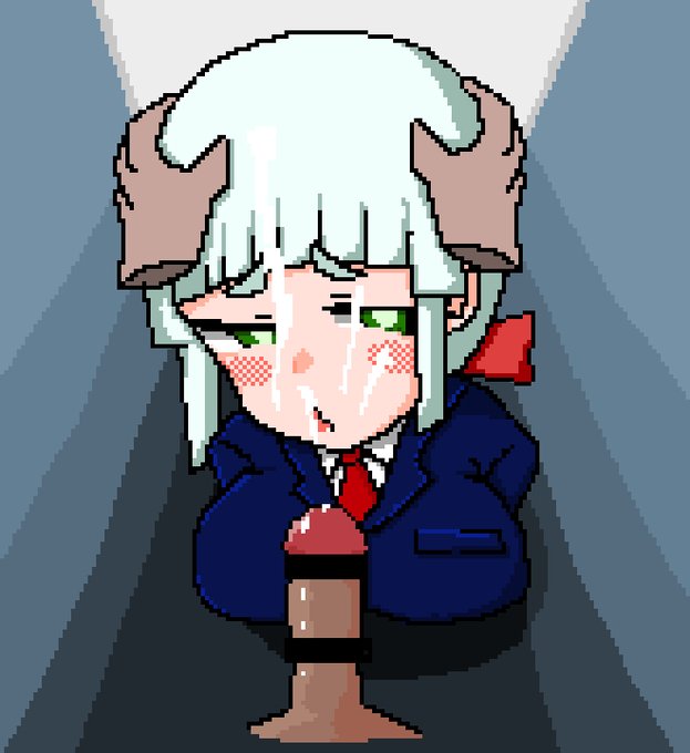 [R-18] ドット フェラアニメぶっかけ差分をfanboxにあげました。 #オリジナル #ドット絵 #ぶっかけ https://t.co/IZ3v0oPQE1 