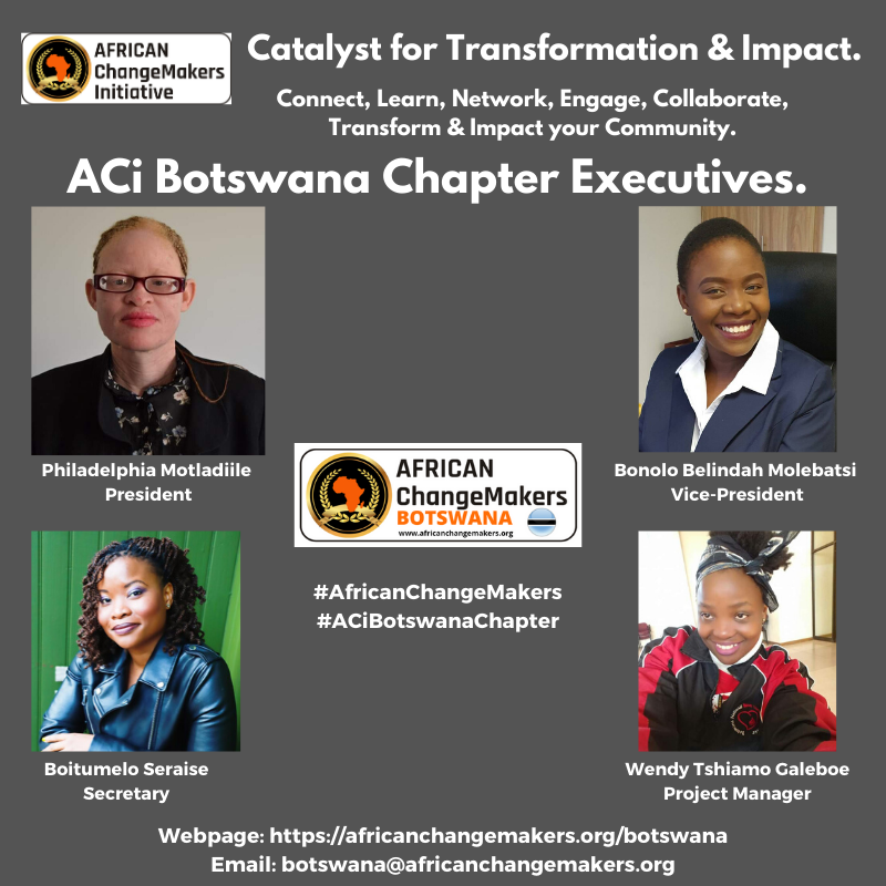 ChangemakerLead's tweet photo. Congratulations to newly elected executives of African ChangeMakers Initiative –Botswana Chapter #ACiBotswanaChapter The first chapter with all WOMEN EXECUTIVES. https://t.co/bqSPzG5Rld #AfricanChangeMakers #ACiChapters
#changemaking #WomenLeadership #AfricanChangeMakersWomen https://t.co/TYEQ2j47va