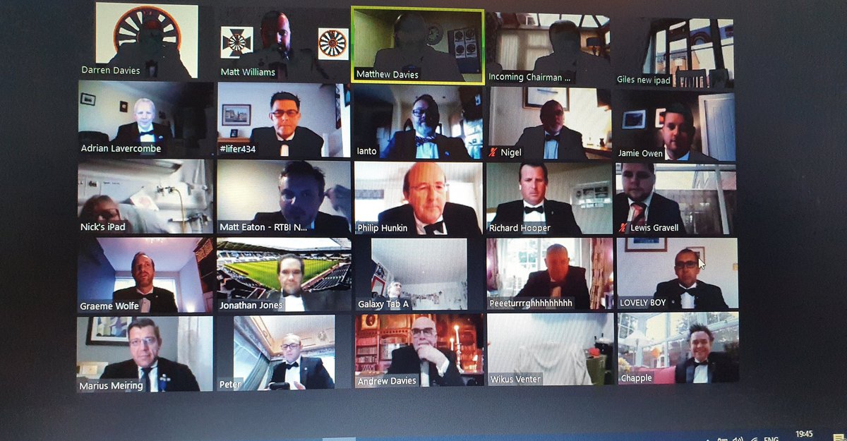 As we couldn't meet up in person, we held our first ever virtual Handover Dinner last night. It was great to reflect on a good year for the club, and to have guests join us, including the National President of <a href="/RoundTableBI/">Round Table</a> and guests from South Africa!