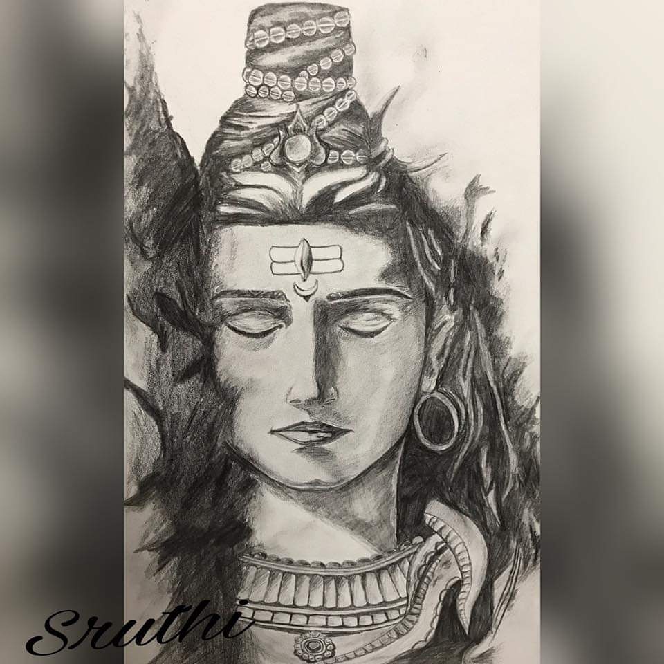 Lord Shiva line drawing, an art print by Diana K. - INPRNT
