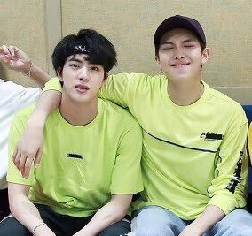 Namjoon's long arms are just perfect for jin's broad shoulders