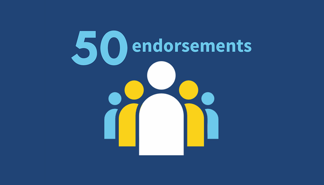 50 endorsements...