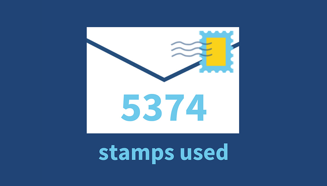 5374 stamps used...