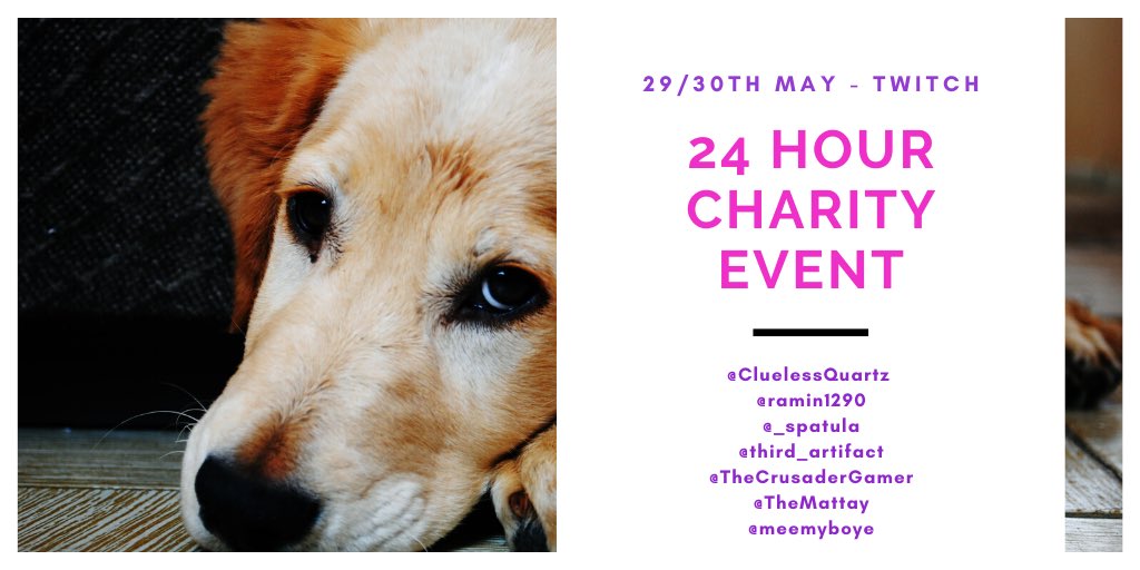 clueless_corpse's tweet photo. On Friday, myself &amp; some amazing streamers are holding a 24hr charity event on #twitch! We will be raising money for the @RSPCA_official &amp; hop3eto raise as much money as we can for these beautiful animals 💖
We hope you can join us and have some fun 🐶
#charityevent #twitchstream https://t.co/tD7PKHcorn