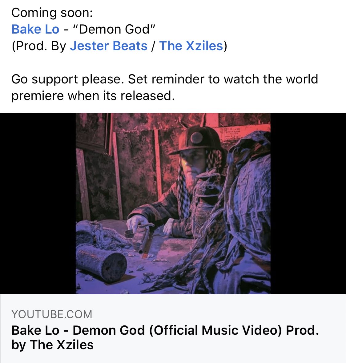 JesterBeats_'s tweet photo. Coming soon:
@ohnoitsbakelo - “Demon God” 
(Prod. By @JesterBeats_ / @TheXziles)

Go support please. Set reminder to watch the world premiere when its released. https://t.co/SnmEP46WVn