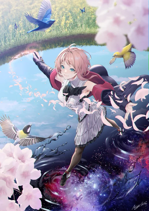 キャラデザ→ラフ→完成

今後も使うデザインの場合はもうちょっとしっかり描くけど、単発イラストのデザインはかなり雑 