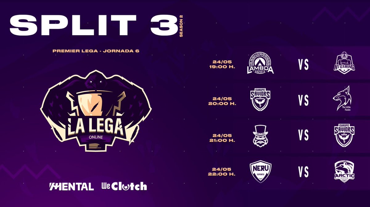 LegaOnline's tweet photo. Os dejo por aquí el horario de la #LegaJ6
Recordad que tenemos una cita a las ⏰19:00
📺https://t.co/DRVIREcyoY https://t.co/kY9njcgyCj