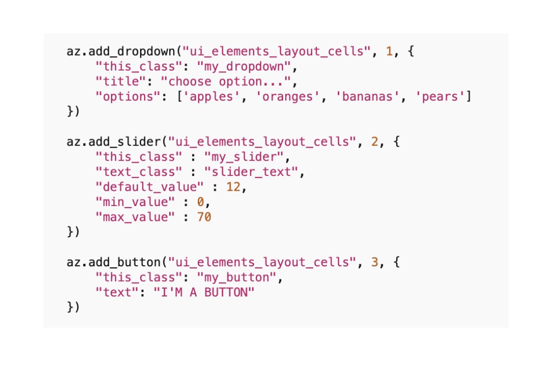 Add dropdown, slider and button code to our application: