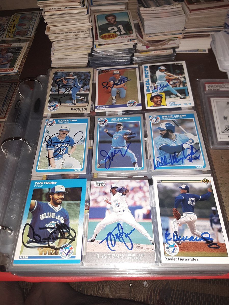 3 pages of Blue Jays autographs and an over sized page adding  @MikeMatson67 and  @ediddy416