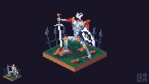 leonheart515's tweet photo. Channeling my inner Hero of Gallowmere for this week's #pixelcollab! The theme was grave and we created an awesome collection of cubes! #pixelart #medievil https://t.co/VdbPhq1lFh