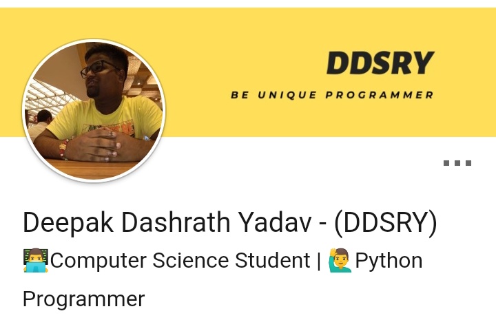 DDSRY21's tweet image. Check out my @LinkedIn Account.
Link
⬇️
in.linkedin.com/in/deepak-dash…
⬆️

#LearnPythonOnTwitter #learning #Python #programming