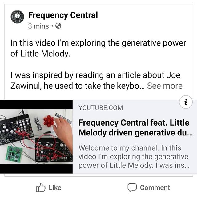 youtu.be/LDh8cVBfDp0

In this video I'm exploring the generative power of Little Melody. 
I was inspired by reading an article about Joe Zawinul, he used to take the keyboard CV of his ARP 2600 and invert it through…

📸 instagram.com/p/CAksYzNBGle/ via tweet.photo