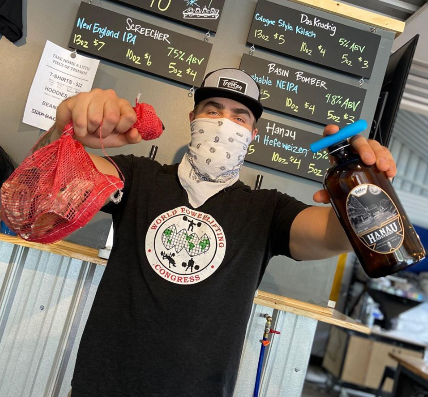 Then there's Trinken Brewing Company, who haven't even been open a year, but are getting creative with their to-go, including pairing with a local oyster farm for a "Buck O Shuck" take home kit.