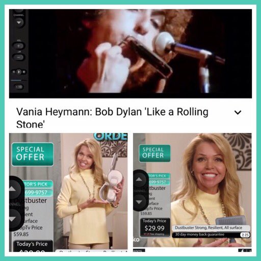 darly_wayne's tweet photo. 🎉🎉#HAPPYBIRTHDAY to the GREAT #BobDylan !!!  So proud to be lip syncing #LikeARollingStone on channel 123 #ShopTV in Bob Dylans interactive #musicvideo, created by #VaniaHeymann 📺 What fun that was to shoot!! 😃 https://t.co/SYSpt2hMWO