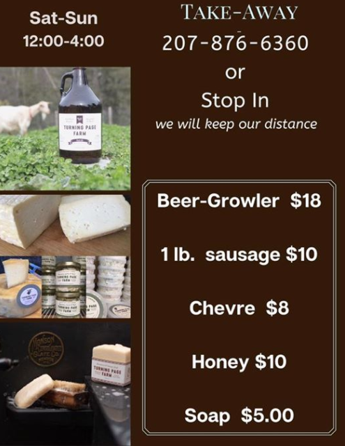 Another lovely combination - Turning Page Farm Brewery is both a goat farm and a brewery, and you can order beer, goat cheese, honey and soap all at once in their to-go orders. Also they have a little fun "kidding" around.