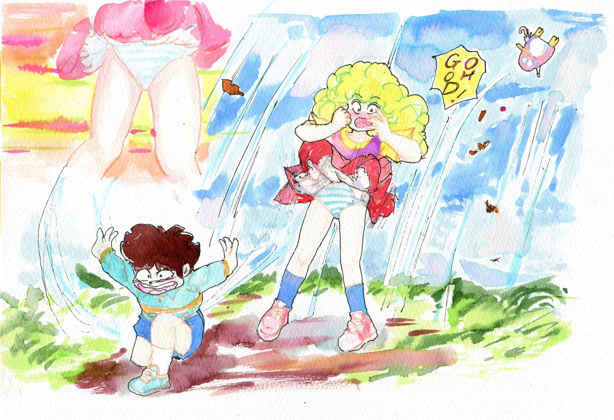 パン江戸っこ Ar Twitter 神風の術を使う半平太君という落書き 不適切な表現 某所に投稿してたけどあゆみちゃんを載せる時間がなかったので再投稿です Guguガンモ