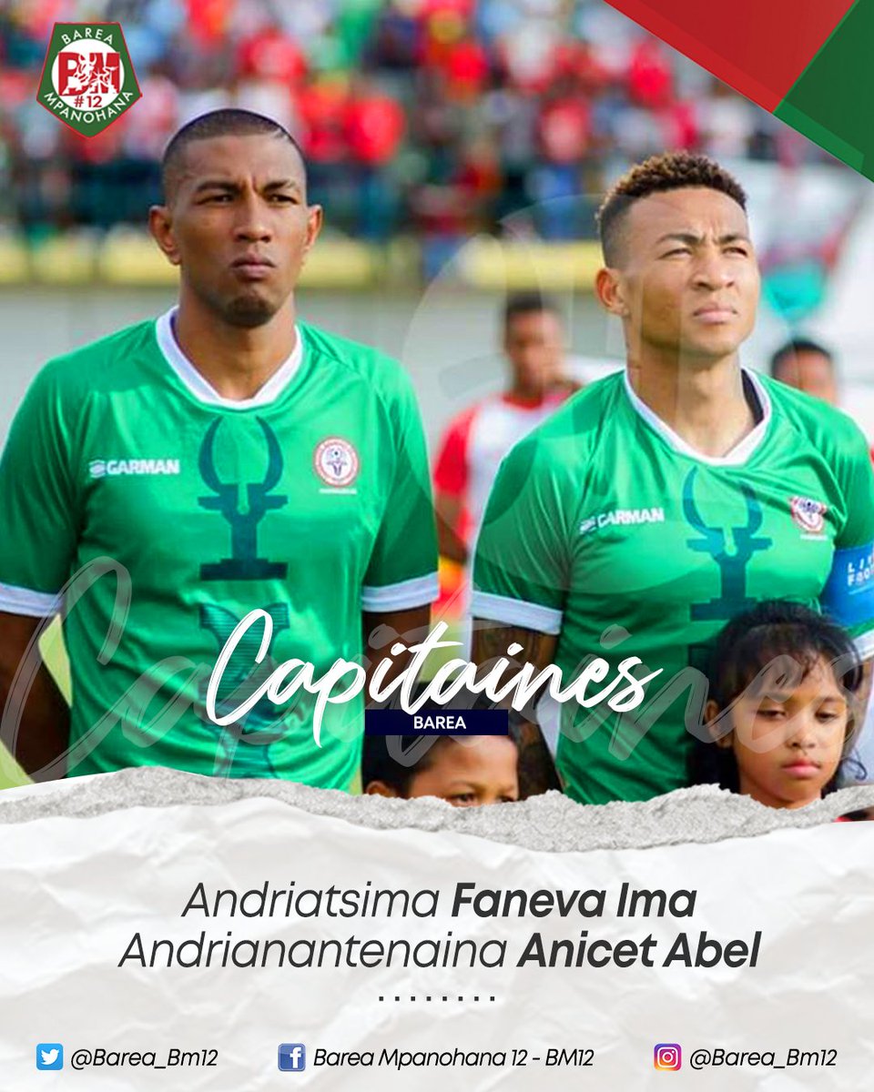Barea_Bm12's tweet photo. Décris-nous ces deux (2) capitaines en deux (2) mots ❤️🔥

@fanevaima  - Anicet Abel 🇲🇬

(📸 Photo credit : Highlights)

.
#Barea #Mandrakizay #Faneva #ima #anicet #abel
#BM12 #Madagascar 
@Barea_Bm12 https://t.co/As1xmRbQbV