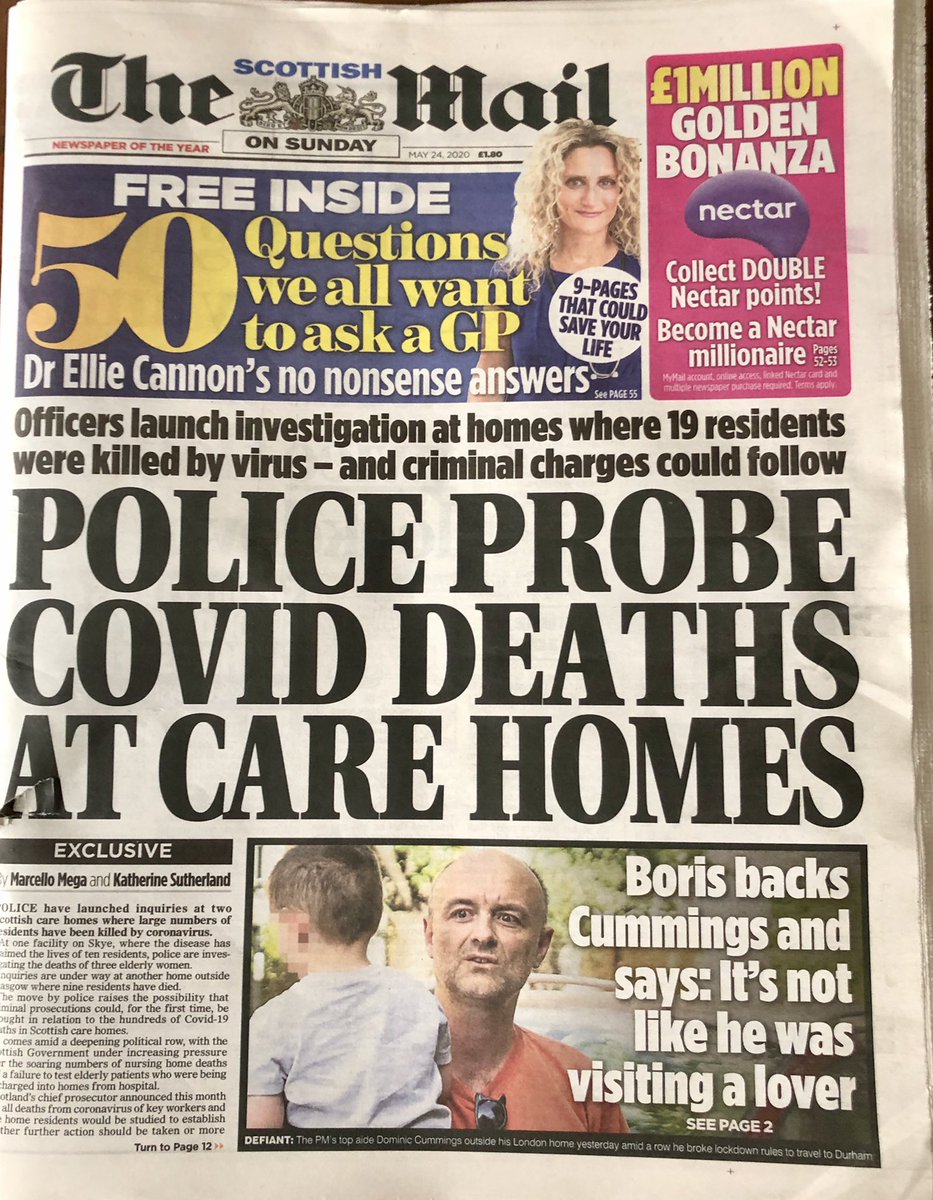 Police have launched inquiries at two Scottish care homes where large numbers of residents have been killed by coronavirus.