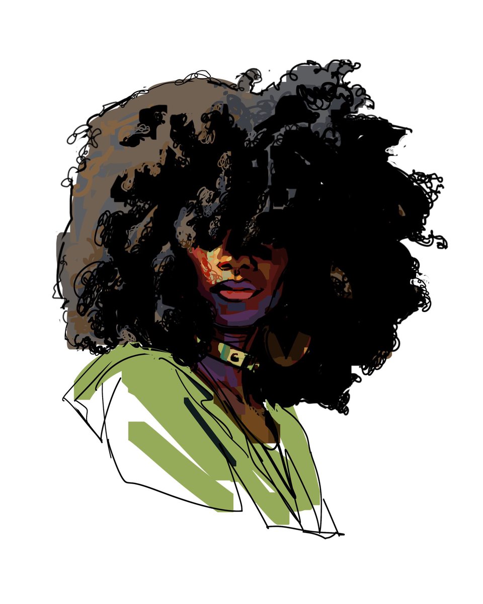 Graphic portrait process #afro #portrait #process 