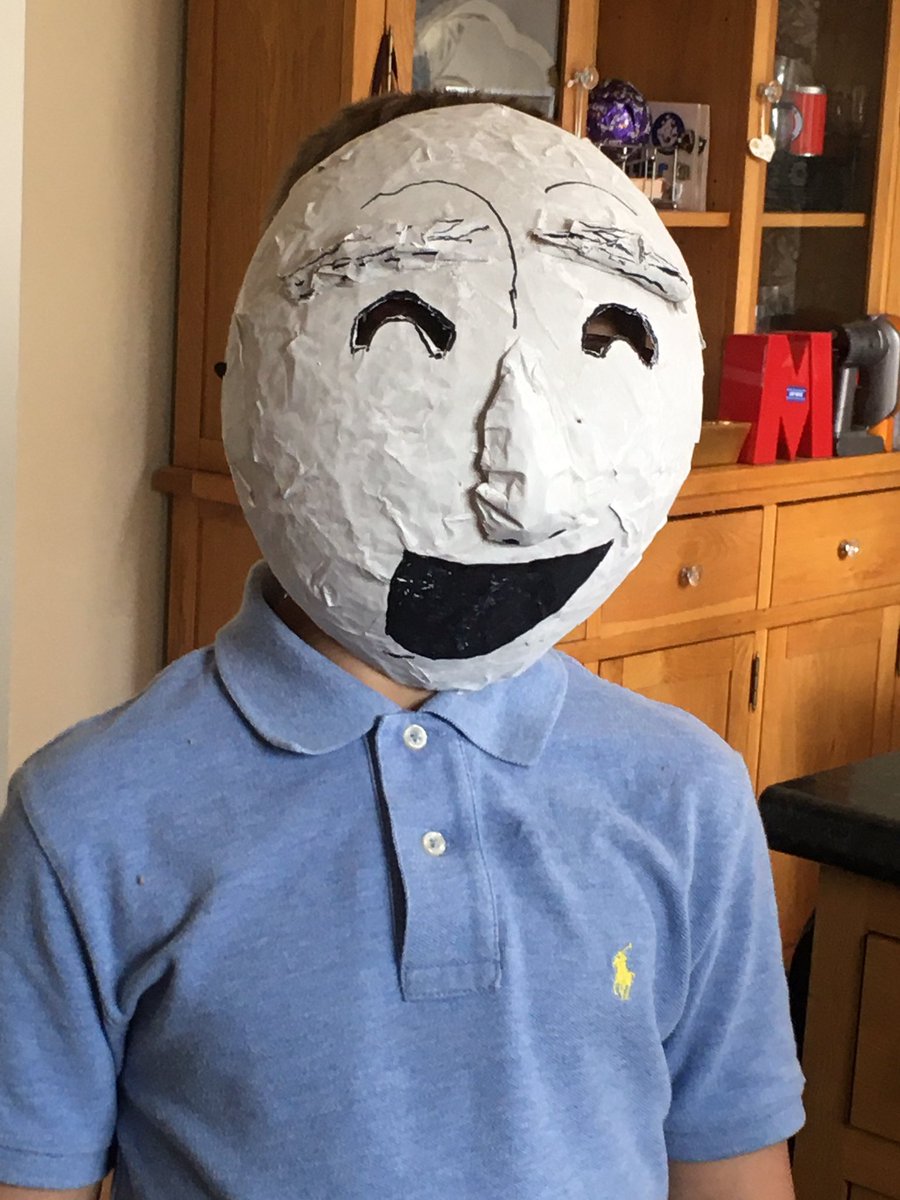 DawnFagence's tweet photo. @towers_5 Freddie in his finish Greek mask! https://t.co/lHmSawAtFe