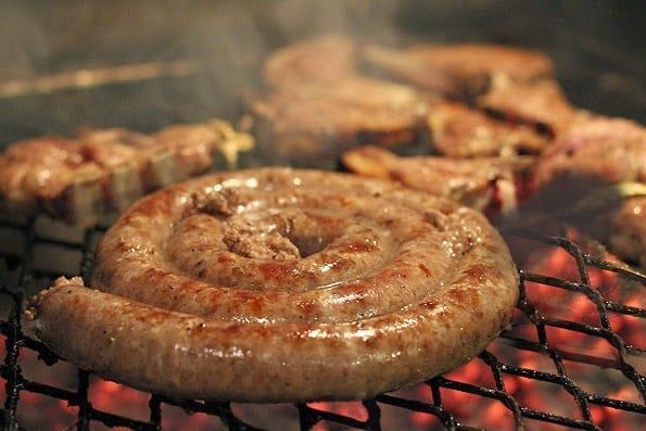 Kenyans have a blood sausage and we have boerewors. Mutura is animal blood w meat and herbs and spices. Boerewors is minced meat, herbs and spices. Amazing street food. #SAandKE