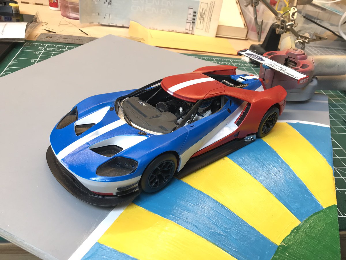 sjgardin's tweet photo. Sunday motivations, putting everything kinda together to see how it looks! I really need to get the powders out and weather/rubber in the base to look more race track like, but the 2016 #68 Le Mans GTLM winner project marches on #GTLM #FordGT #LeMans2016 https://t.co/YOj8H6rTDo