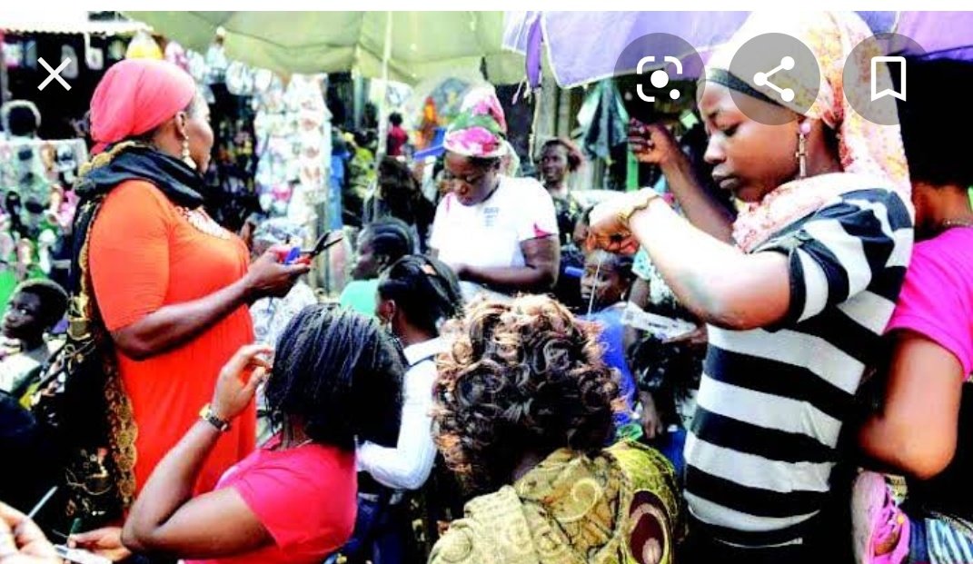 I'm not sure if Kenya or SA has a name for these ladies who are street hair dressers.But we know you don't want to walk past them w your hair not done in SA or in Kenya. #SAandKE