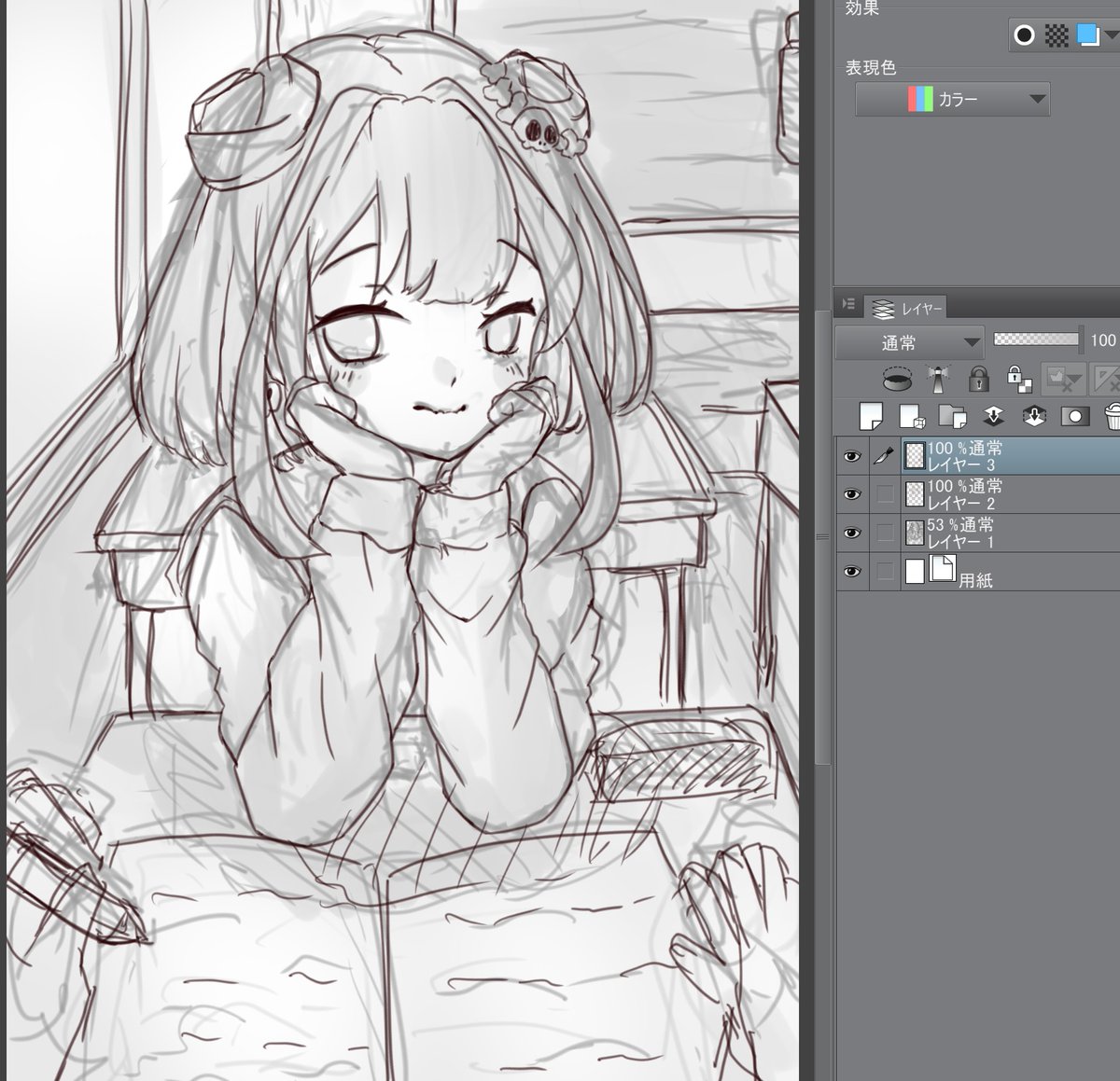 ふーん。左利きなんだ。的な絵にしようと思ってる。
この後も描くかは未定なので載せとくね。
おやすみん。

るしあちゃんがいい夢見れますように。 