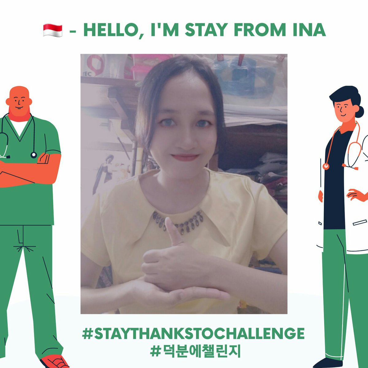 Hai🇮🇩 
I'm Citra from Indonesia. I'm joining this campaign since I've been nominated by Han Jisung from <a href="/Stray_Kids/">Stray Kids</a> ❤

Saya berterima kasih sebesar-besarnya kepada semua petugas medis yang sudah berjuang melawan corona. SEMANGAT!🌹

#StayThanksToChallenge 
#덕분에챌린지