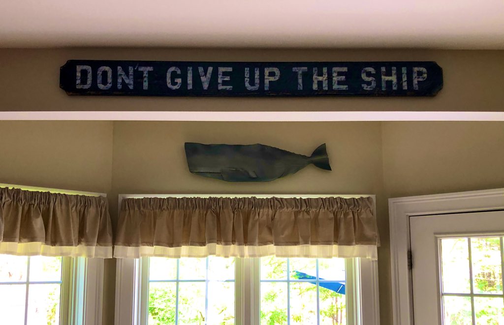 MOCEANCapeCod's tweet photo. Hey @stevenfurtick 
You need a sign? I got your sign. 
I’M STILL HERE!  And we’ve cut the lifeboats free and we ain’t giving up the ship. 
This sign in our home now takes on a whole new meaning.🤙🏼 https://t.co/xA0z4VvZth