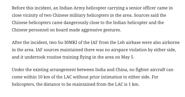 . @manaman_chhina & I report on more details from Pangong Tso, including the Indian helicopter with a senior commander chased by two Chinese choppers in the area  https://indianexpress.com/article/india/amid-tension-on-ladakh-lac-iaf-sent-su-30s-army-says-no-build-up/