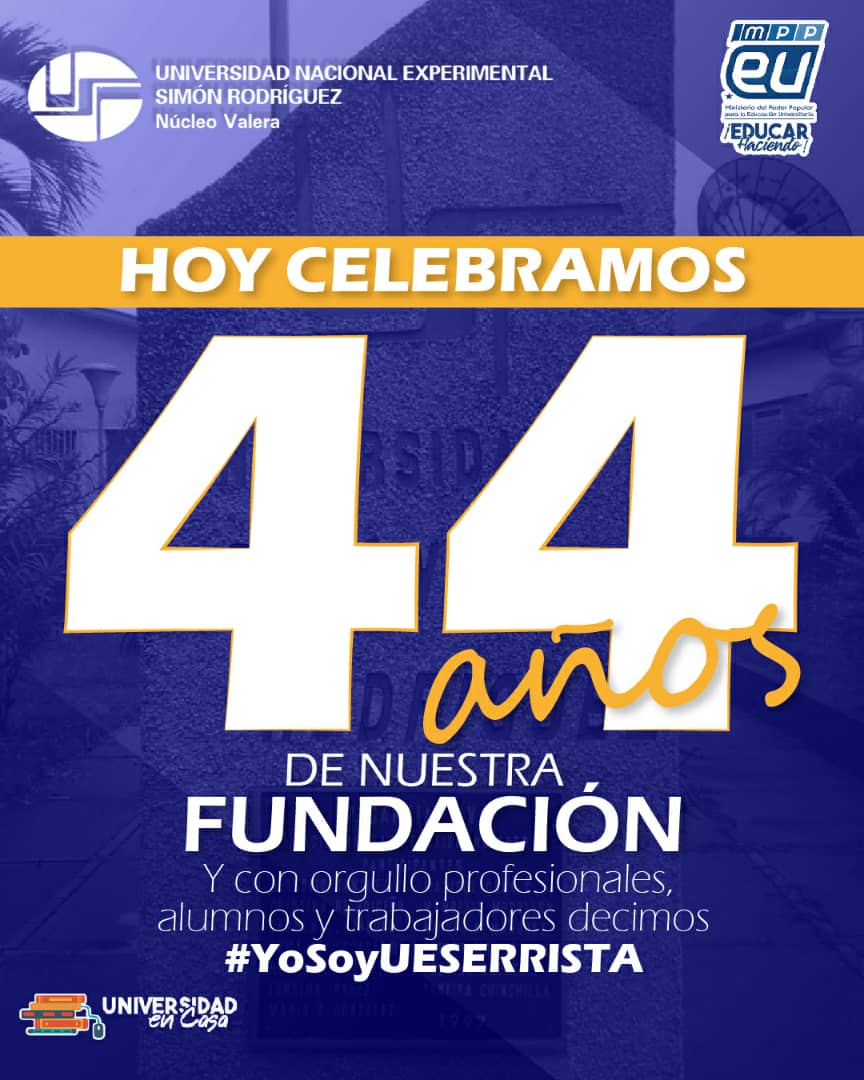 unesroficial's tweet photo. #AniversarioUnesr @UnesrValeraVe  | Rector @renriqueramos "Felicitaciones al Núcleo Valera por sus 44 años de fundación para el conocimiento, investigación, docencia y extensión!!!  Felicidades!!!"  #SomosUnesr #UnesrProductiva #EducarHaciendo #QuédateEnCasa https://t.co/Y7HsgU2Eit